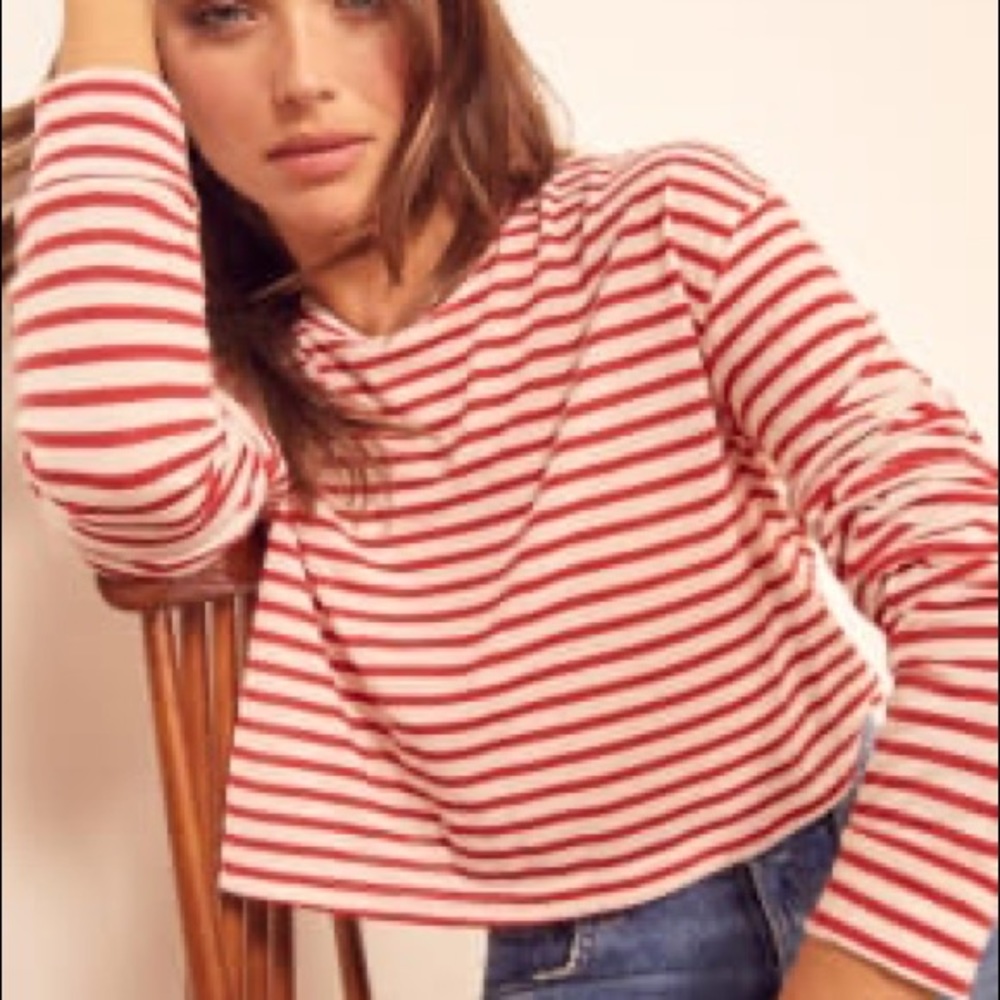 NWT REFORMATION striped crop top chloe top